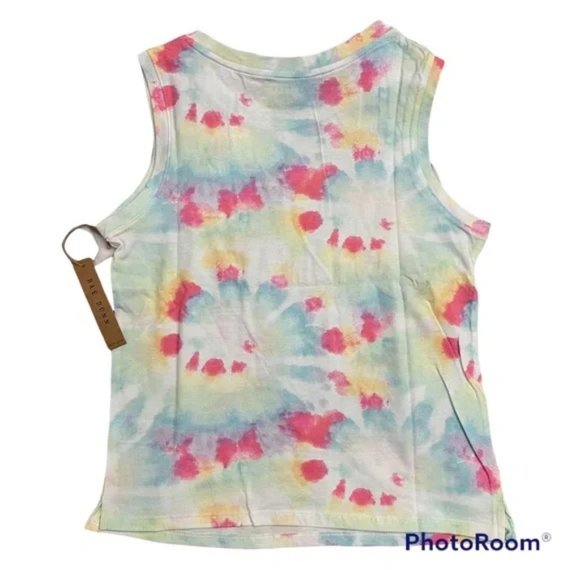 NWT RAE DUNN Women S Tie Dye 'LOVE ALL WAYS' Sleeveless Tank TOP w Scrunchie - Picture 4 of 7